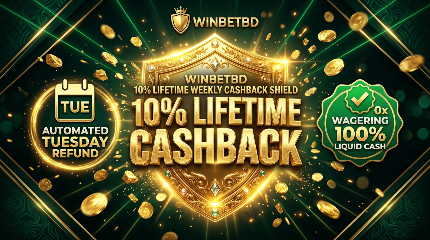 WinBetBD 10% Lifetime Weekly Cashback Shield and Tuesday Auto Refund